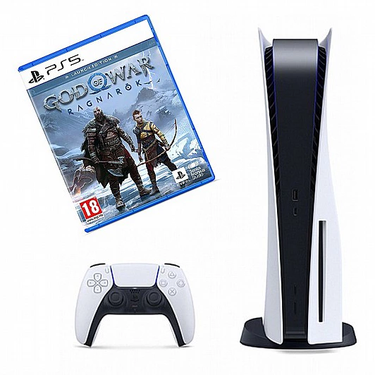 Ps5 קונסולת משחק Sony PlayStation 5 825GB Bluray Edition + משחק God of War Ragnarök